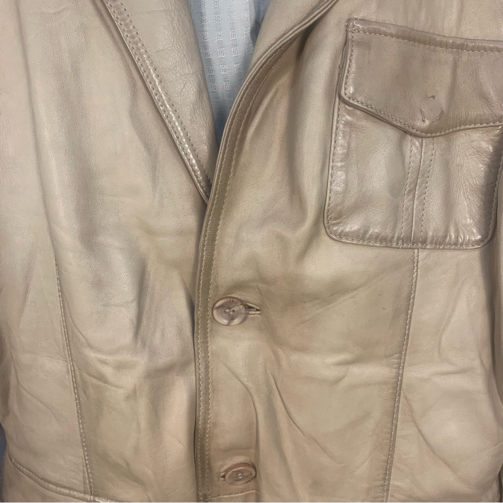 VTG Wilson’s Distressed Leather Jacket Tan Buttery Soft - Picture 14 of 16